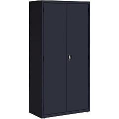 Lorell Fortress Series Storage Cabinet 36" Width x 18" Depth x 72" Height - 5 x Shelf(ves) - Recessed Locking Handle, Hinged Door, Durable - Black - Powder Coated - Steel - Recycled - 1 Each (LLR41308)