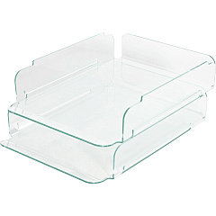 Lorell Stacking Document Trays Desktop - Durable, Lightweight, Non-skid, Stackable - Clear, Green - Acrylic - 2 / Set (LLR80655) Lorell Stacking Document Trays Desktop - Durable, Lightweight, Non-skid, Stackable - Clear, Green - Acrylic - 2 / Set (LLR80655)