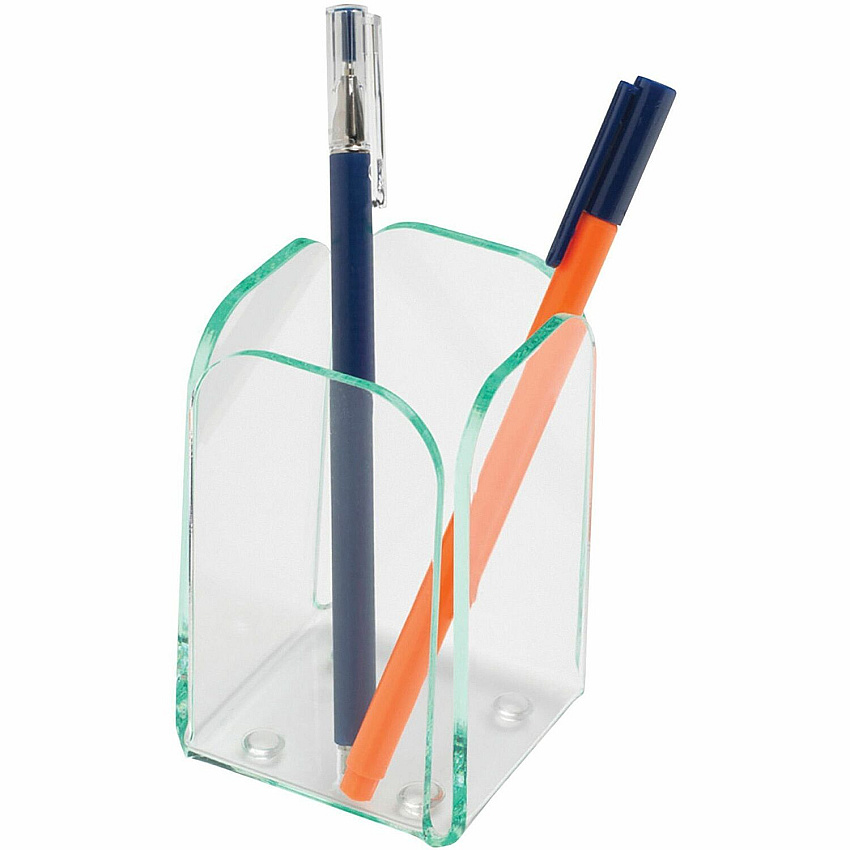 Lorell Desktop Pencil Cup Acrylic - Green, Transparent - 1 Each (LLR80656)
