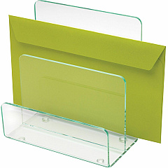 Lorell Mini File Sorter Desktop - Durable, Lightweight, Non-skid - Clear, Green - Acrylic - 1 Each (LLR80659)