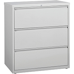 Lorell Fortress Series Lateral File 36" Width x 18.6" Depth x 40.3" Height - 3 x Drawer(s) for File - Letter, Legal, A4 - Lateral - Locking Drawer, Magnetic Label Holder, Ball-bearing Suspension, Leveling Glide, Locking Bar, Hanging Rail - Ligh (LLR88029)