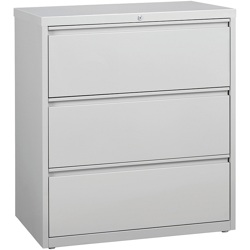 Lorell Fortress Series Lateral File 36" Width x 18.6" Depth x 40.3" Height - 3 x Drawer(s) for File - Letter, Legal, A4 - Lateral - Locking Drawer, Magnetic Label Holder, Ball-bearing Suspension, Leveling Glide, Locking Bar, Hanging Rail - Ligh (LLR88029)