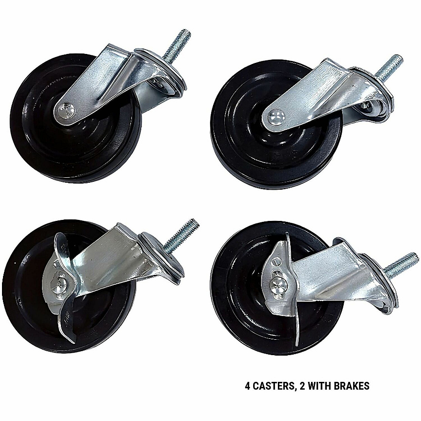 Lorell Industrial Wire Shelving Caster Kit 4" Diameter - Black - 1 Set (LLR84861)