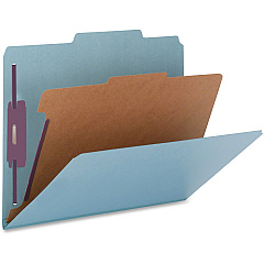 Nature Saver 2/5 Tab Cut Legal Recycled Classification Folder 8 1/2" x 14" - 2" for Folder, 2" Fastener Capacity, 2" Fastener Capacity - Top Tab Location - Right of Center Tab Position - 1 Divider - 25 pt. - Blue - Durable, Eco-friendly - 100% R (SP17219)