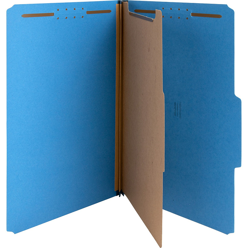 Nature Saver 2/5 Tab Cut Legal Recycled Classification Folder 8 1/2" x 14" - 2" for Folder, 2" Fastener Capacity, 2" Fastener Capacity - Top Tab Location - Right of Center Tab Position - 1 Divider - 25 pt. - Dark Blue - Durable, Eco-friendly - 1 (SP17221)