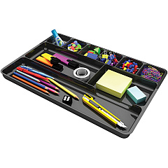 Deflecto Sustainable Office Drawer Organizer 9 Compartment(s) - 1.13" Height x 14" Width x 9.13" Depth - 30% Recycled - Black - 1 Each (38104) Deflecto Sustainable Office Drawer Organizer 9 Compartment(s) - 1.13" Height x 14" Width x 9.13" Depth - 30% Recycled - Black - 1 Each (38104)