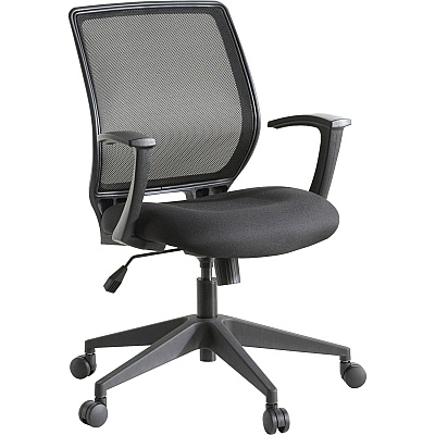 Lorell Executive Mid-back Work Chair Black Seat Color - 5-star Base - Black - 1 Each (LLR84868)