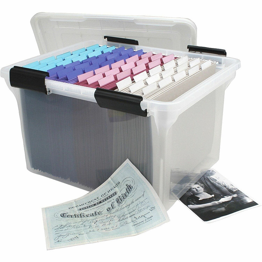 IRIS Weathertight Clear File Box External Dimensions: 17.9" Width x 10.9" Depth x 14.5" Height - Clear - For File - 1 Each (110600)