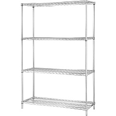 Lorell Industrial Wire Shelving 48" Width x 24" Depth x 72" Height - Steel - Chrome - 1 Each (LLR84178) Lorell Industrial Wire Shelving 48" Width x 24" Depth x 72" Height - Steel - Chrome - 1 Each (LLR84178)