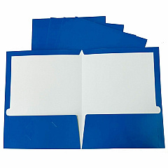 Business Source Letter Pocket Folder 8 1/2" x 11" - 100 Sheets Capacity - 2 Internal Pocket - Blue - Laminated, Durable, Die-cut - 25 / Box (BSN44423)