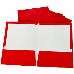 Business Source Letter Pocket Folder 8 1/2" x 11" - 100 Sheets Capacity - 2 Internal Pocket - Card Paper - Red - Durable, Laminated, Die-cut - 25 / Box (BSN44426)