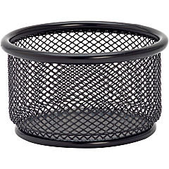 Lorell Mesh Wire Pencil Cup Holder 3.8" Height x 2.1" Width - Steel - Black - Rubber Feet - 1 Each (LLR84150) Lorell Mesh Wire Pencil Cup Holder 3.8" Height x 2.1" Width - Steel - Black - Rubber Feet - 1 Each (LLR84150)