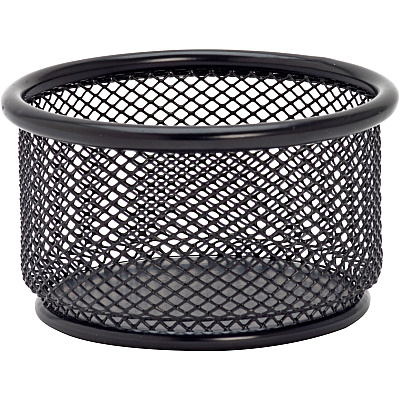 Lorell Mesh Wire Pencil Cup Holder 3.8" Height x 2.1" Width - Steel - Black - Rubber Feet - 1 Each (LLR84150)