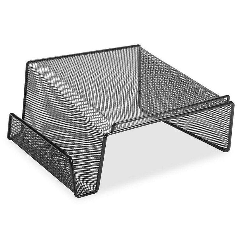 Lorell Mesh Wire Angled Height Mesh Phone Stand 11.1" Height x 10.1" Width x 5.3" Depth - Steel - Black - 1 Each (LLR84155)