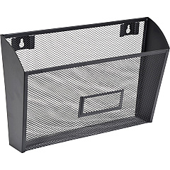 Lorell Mesh Wire Wall Pocket 6.62" Height x 12.62" Width x 4.75" Depth - Black - 1 Each (LLR84144)
