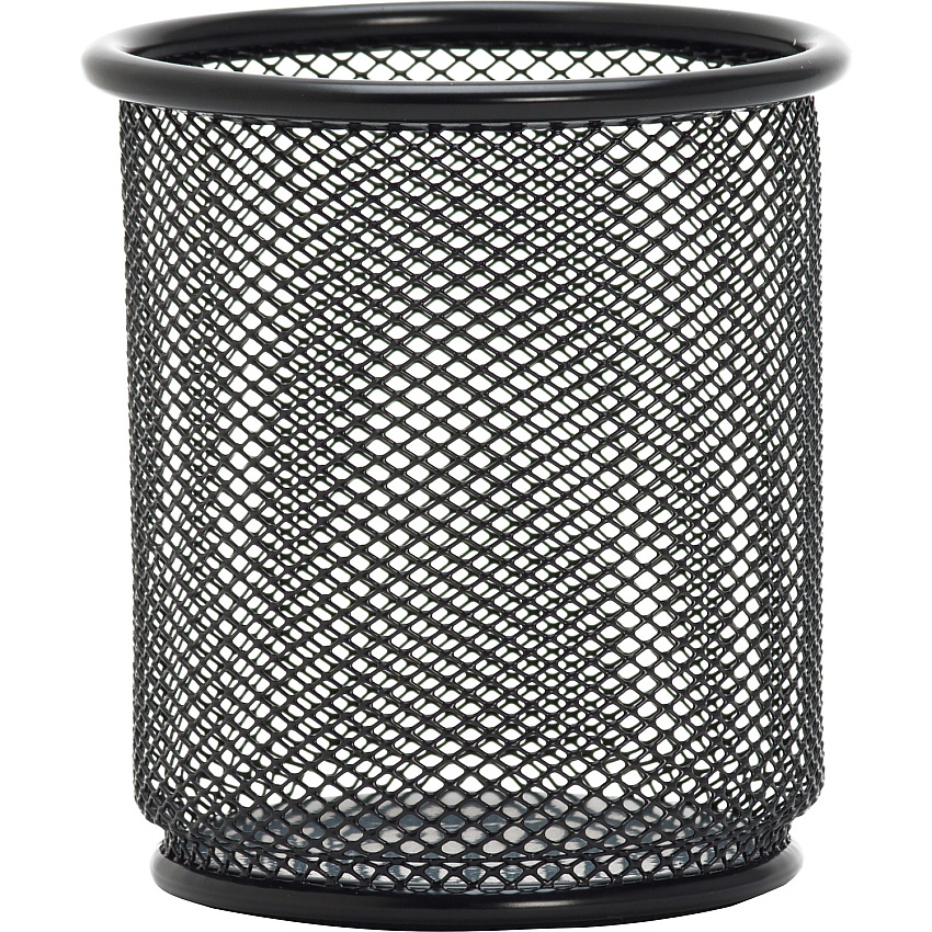 Lorell Mesh Wire Pencil Cup Holder 3.5" Height x 3.9" Width - Steel - Black - 1 Each (LLR84149)