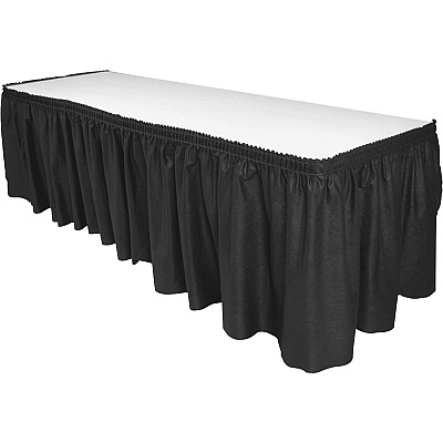 Genuine Joe Nonwoven Table Skirts 14 ft Length x 29" Width - Adhesive Backing - Polyester - Black - 1 Each (GJO11916)