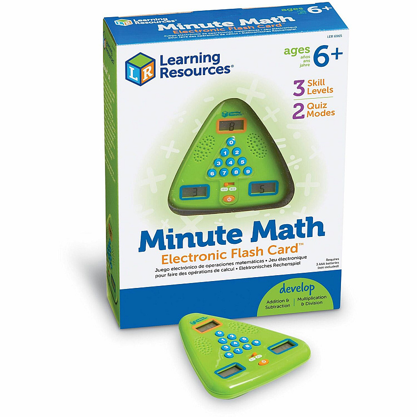 Learning Resources Minute Math Electronic Flash Card Electronic Flash Card - 1 Each (LER6965)