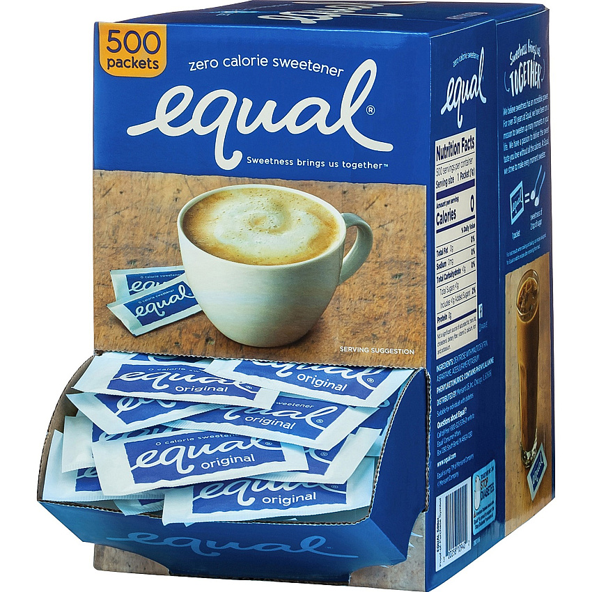 Equal Zero Calorie Original Sweetener Packets 0.035 oz (1 g) - Artificial Sweetener - 500 / Box (NUT20015448)