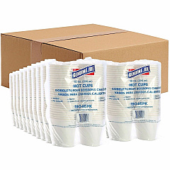 Genuine Joe 10 oz Disposable Hot Cups 10 fl oz - White - Polyurethane - Hot Drink, Beverage - 250 Cups/Bundle - 4 / Carton (GJO19046CT)