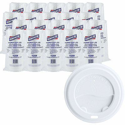 Genuine Joe Hot Cup Protective Lids Polystyrene - White - 50/Pack - 20 / Carton (GJO11259CT)