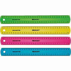 Westcott Shatterproof Ruler 11.8" Length - 1/16 Graduations - Metric Measuring System - Translucent Assorted - 1 Each (14381) Westcott Shatterproof Ruler 11.8" Length - 1/16 Graduations - Metric Measuring System - Translucent Assorted - 1 Each (14381)