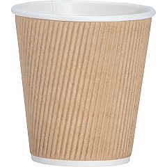 Genuine Joe 10 oz Rippled Hot Cups 10 fl oz - Brown - Beverage, Hot Drink - 25 / Pack (GJO11256)