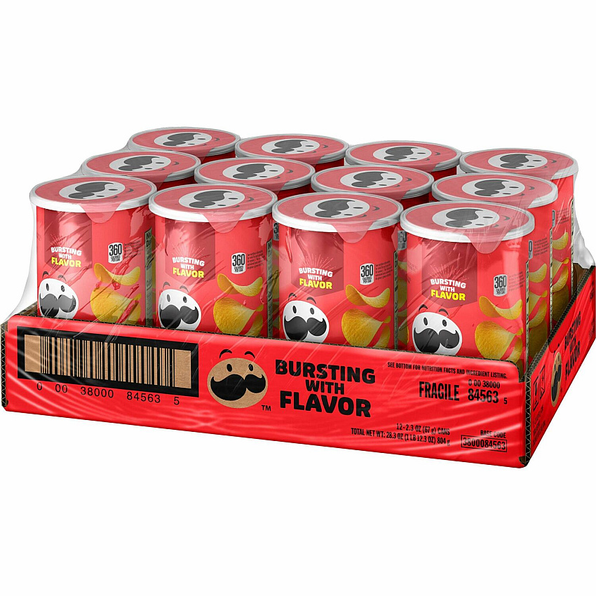 Pringles Keebler Grab & Go Original Potato Crisps Original - 1 Serving Can - 2.38 oz Can - 12 / Carton (84563)