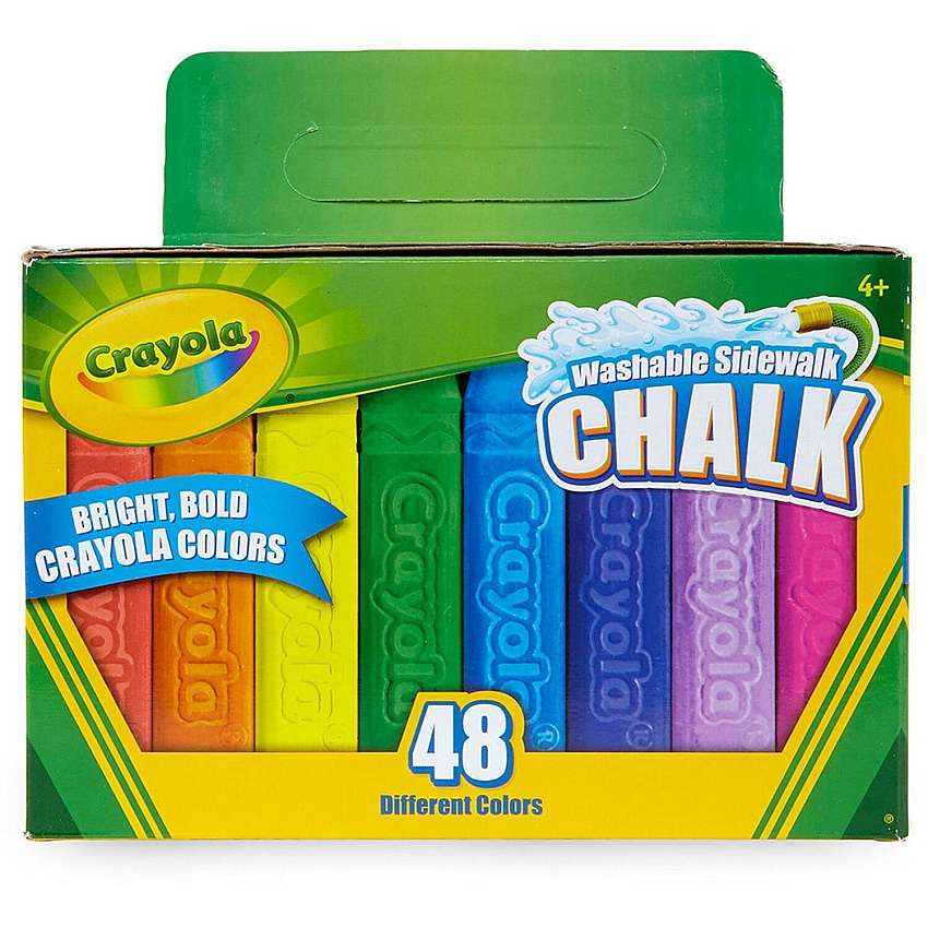 Crayola Washable Sidewalk Chalk 4" Length x 0.9" Diameter - Assorted - Roll Stop, Washable - 1 Box (512048)