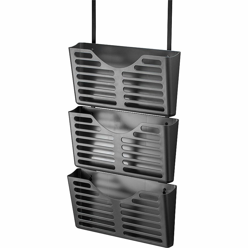 Lorell Hanging Triple Pocket File Set 3 Pocket(s) - 30% Recycled - Black - Plastic - 1 Each (LLR80666)