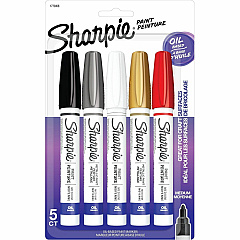 Sharpie Oil-Based Paint Marker - Medium Point Assorted Ink - Oil Based - 5 / Pack (1770458) Sharpie Oil-Based Paint Marker - Medium Point Assorted Ink - Oil Based - 5 / Pack (1770458)