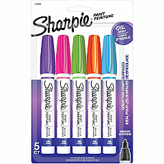 Sharpie Oil-Based Paint Marker - Medium Point Aqua, Orange, Lime Green, Pink, Purple Ink - Oil Based - 5 / Pack (1770459) Sharpie Oil-Based Paint Marker - Medium Point Aqua, Orange, Lime Green, Pink, Purple Ink - Oil Based - 5 / Pack (1770459)