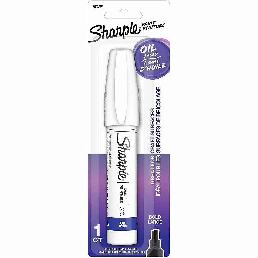 Sharpie Oil-Based Paint Marker - Bold Point White Ink - Oil Based - 1 Pack (35235PP)