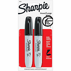 Sharpie Chisel Tip Permanent Marker Black Ink - Alcohol Based - 2 / Pack (38262PP)