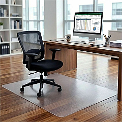 Lorell Oversized Chair Mat for Hard Floors - 60" x 60" Hard Floor - 60" Width x 60" Depth x 0.075" Thickness - Square - Polycarbonate - Clear - 1 Each (LLR02357) Lorell Oversized Chair Mat for Hard Floors - 60" x 60" Hard Floor - 60" Width x 60" Depth x 0.075" Thickness - Square - Polycarbonate - Clear - 1 Each (LLR02357)