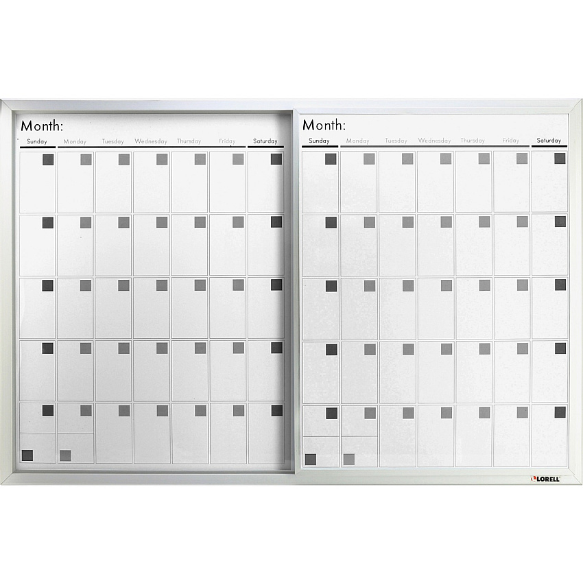 Lorell Magnetic Dry-Erase Calendar Board 36" (3 ft) Width x 24" (2 ft) Height - Frost Surface - Rectangle - Magnetic - Stain Resistant - Assembly Required - 1 Each (LLR52503)