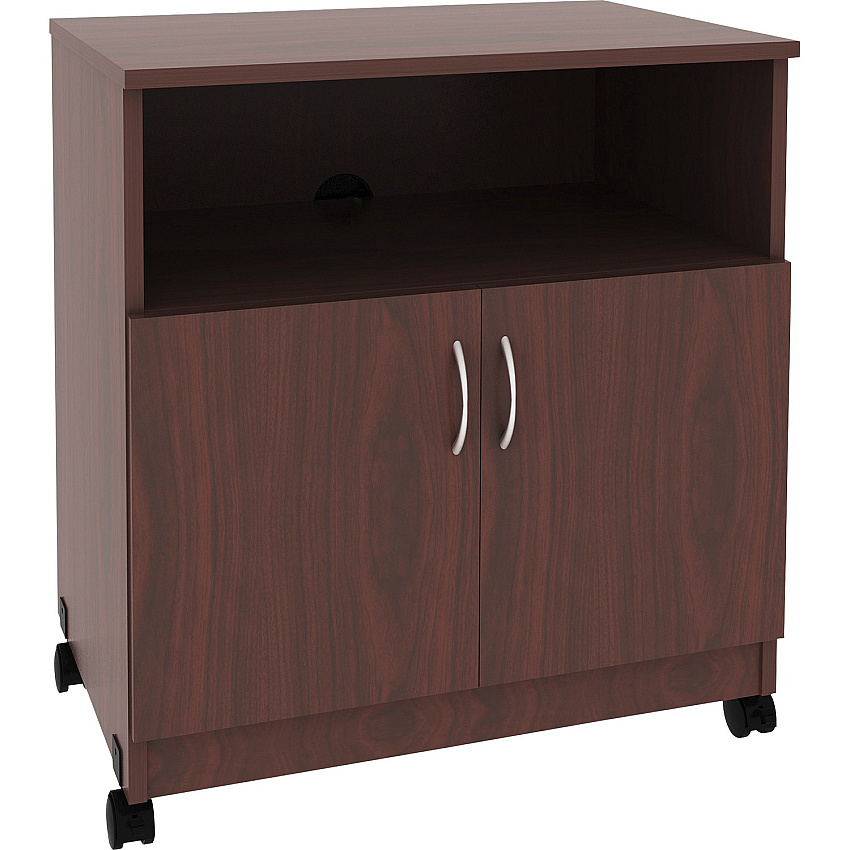 Lorell Mobile Machine Stand with Shelf 30.75" Height x 28" Width x 19.25" Depth - Mahogany - Laminated Particleboard - Mahogany - 1 Each (LLR60268)