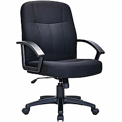 Lorell Executive Upholstered Mid-Back Chair Black Seat Color - Fabric Seat Material - Black Back Color - Fabric Back Material - Black Frame Color - 5-star Base - 1 Each (LLR84552)