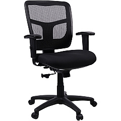 Lorell Ergomesh Managerial Mesh Mid-back Chair Black Seat Color - Fabric Seat Material - Black Back Color - Black Frame Color - 5-star Base - Black - 1 Each (LLR86209)