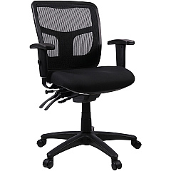 Lorell Ergomesh Swivel Mesh Mid-back Office Chair Black Seat Color - Fabric Seat Material - Black Back Color - Black Frame Color - 5-star Base - Black - 1 Each (LLR86802)