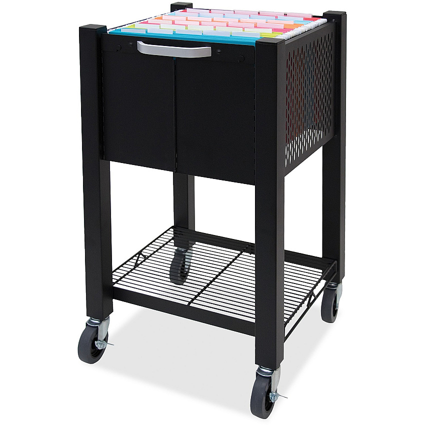 Vertiflex InstaCart Sidekick File Cart 4 Casters - 2.75" Caster Size - Steel - 15.50" Width x 13.75" Depth x 26.25" Height - Black - 1 Each (VF53002)