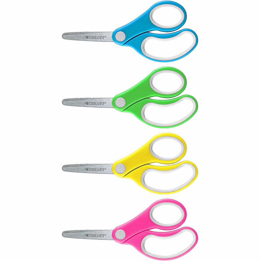 Westcott Soft Handle 5" Blunt Kids Value Scissors 5" Overall Length - Left/Right - Stainless Steel - Blunted Tip - Assorted - 1 Each (14726)