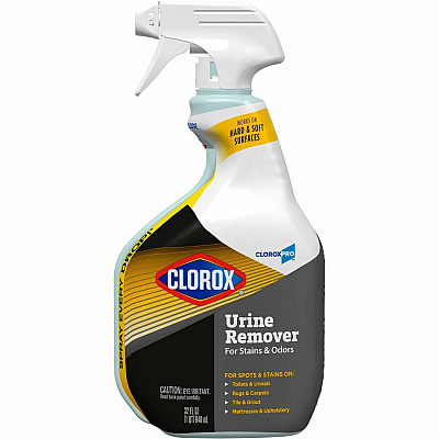 CloroxPro™ Urine Remover for Stains and Odors Spray For Multipurpose - Spray - 32 fl oz (1 quart) - Recommended For: Urine Remover, Odor Remover, Stain Remover - Absorbent, Soft - White - 1 Each (31036)