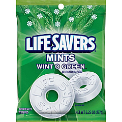 Wrigley Life Savers Mints Wint O Green Hard Candies Wintergreen - Individually Wrapped - 6.25 oz - 1 Bag (08504)