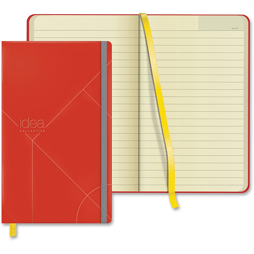 TOPS Idea Collective Hard Cover Journal 120 Sheets - 5" x 8 1/4" Sheet Size - 0.63" Height x 5" Width x 8.3" Length - Cream Paper - Red Cover - Acid-free, Durable Cover, Ribbon Marker, Elastic Closure, Pocket - 1 Each (56873)