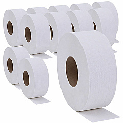 Genuine Joe 2-ply Jumbo Roll Dispenser Bath Tissue 2 Ply - 3.30" Width x 650 ft Length - 3 19/64" Core - White - 12 / Carton (GJO2565012)