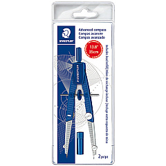 Staedtler 2-piece Advanced Student Compass 2 Piece(s) - Metal, Plastic, Nickel - Blue, Silver - 1 Each (550WP01) Staedtler 2-piece Advanced Student Compass 2 Piece(s) - Metal, Plastic, Nickel - Blue, Silver - 1 Each (550WP01)