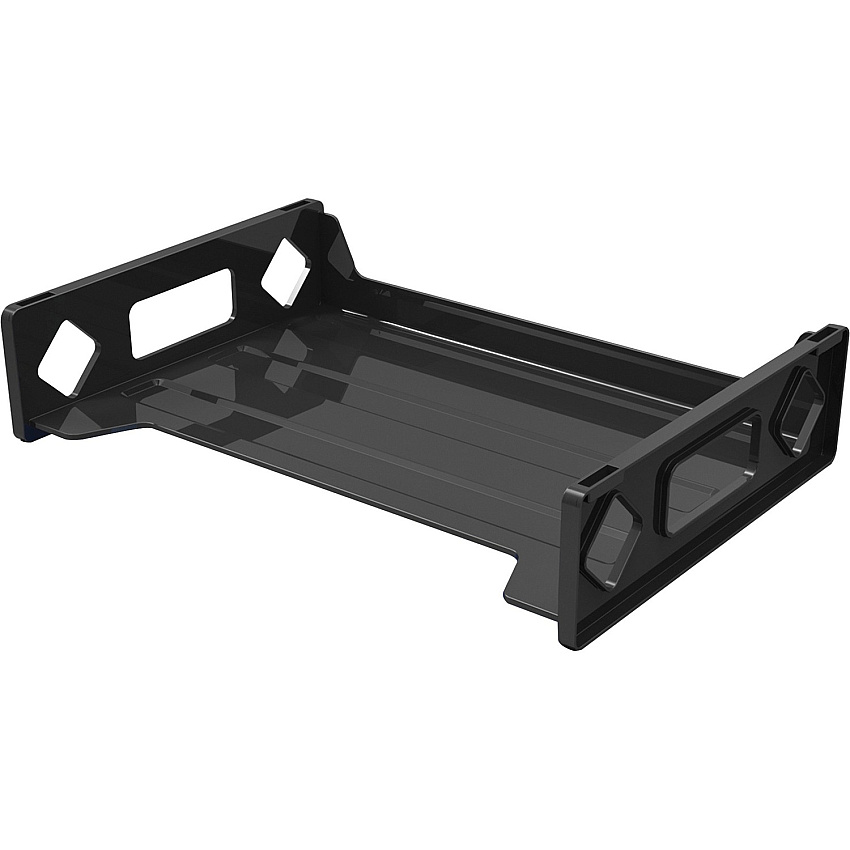 Deflecto Sustainable Office Stackable Desk Tray 2.75" Height x 13" Width x 9" Depth - Desktop - Durable, Stackable - 30% Recycled - Black - Plastic - 1 Each (391104)