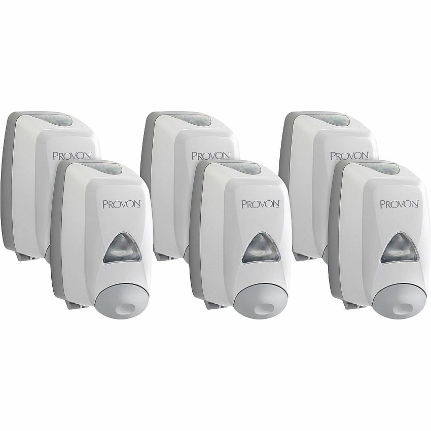 Provon FMX-12 Foam Soap Dispenser Manual - 1.32 quart Capacity - Key Lock, Soft Push, Wall Mountable - Dove Gray - 6 / Carton (516006CT)