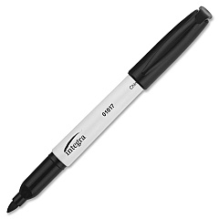 Integra Bullet Tip Dry-erase Whiteboard Markers Black Ink - Alcohol Based - Black Barrel - Fiber Tip - 12 / Dozen (01017)